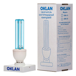 Кварцева-бактерицидна безозонова лампа Oklan OBK-25