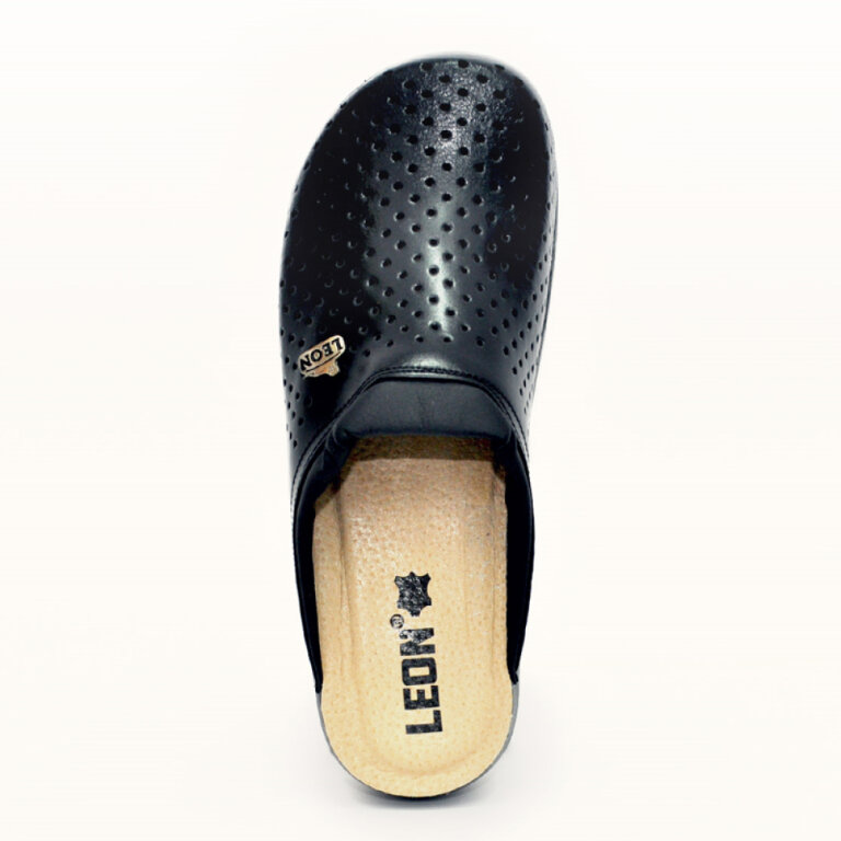 Анатомічні тапочки-сабо Leon PU100 чорні