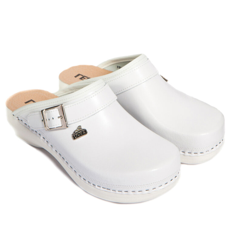 Анатомічні тапочки-сабо Leon PU101 білі