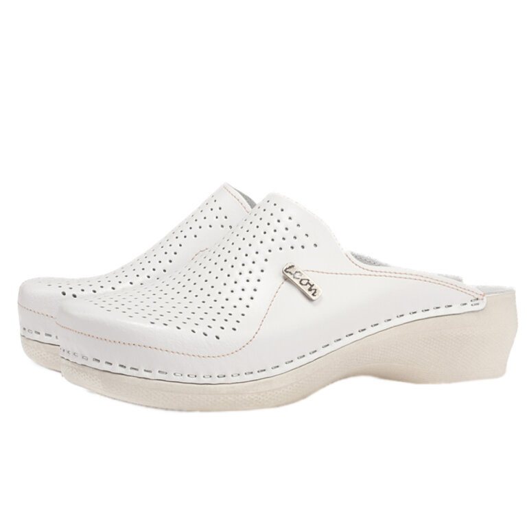 Анатомічні тапочки-сабо Leon PU115 білі
