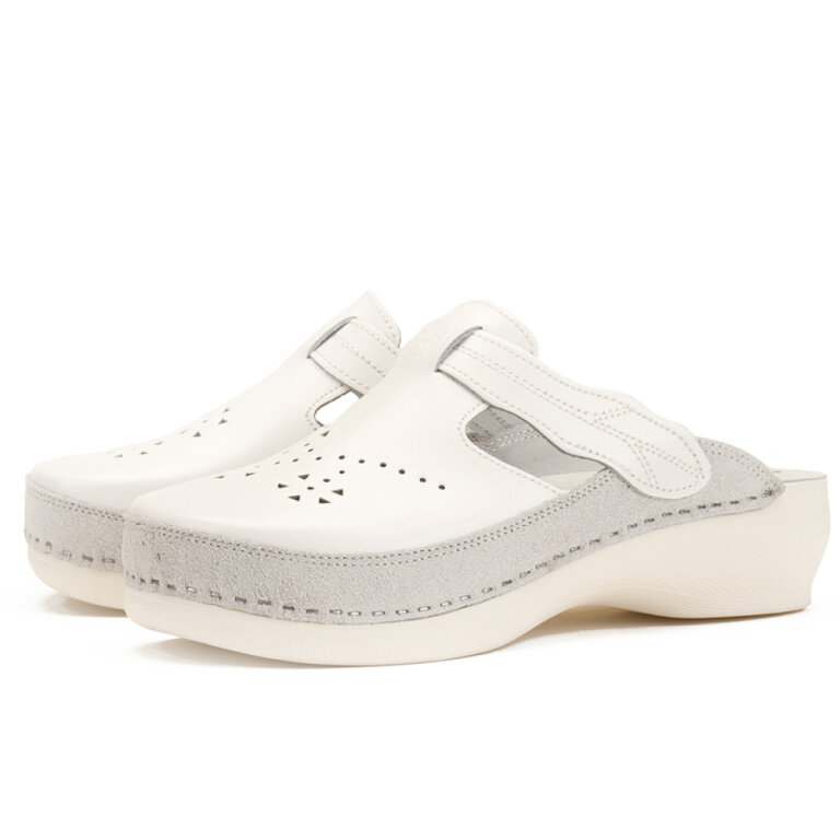 Анатомічні тапочки-сабо Leon PU156 білі