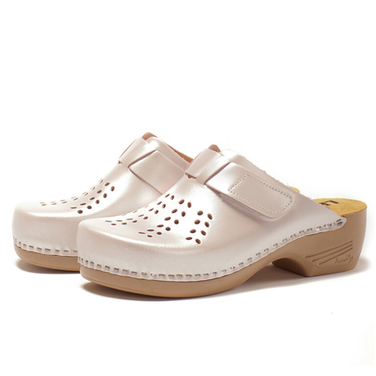 Анатомічні тапочки-сабо Leon PU161 перламутрові