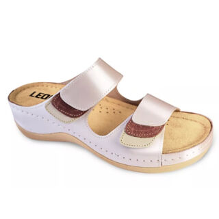 Анатомічні босоніжки-сабо Leon 904 перламутрові