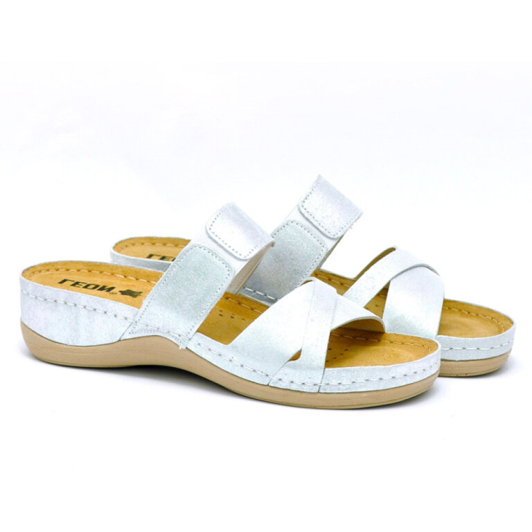 Анатомічні босоніжки-сабо Leon 909 сріблясті