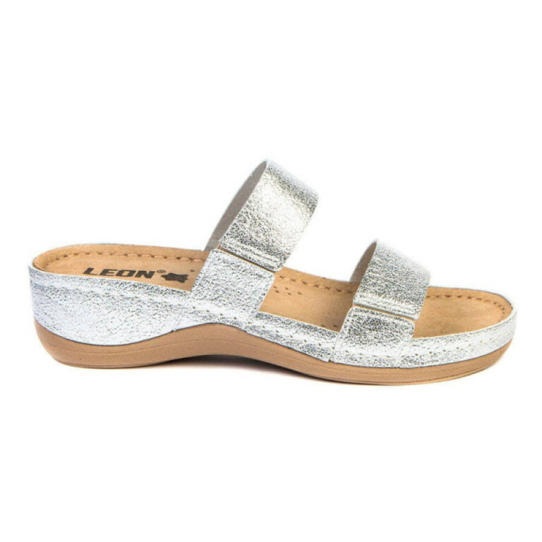 Анатомічні босоніжки-сабо Leon 918 сріблясті