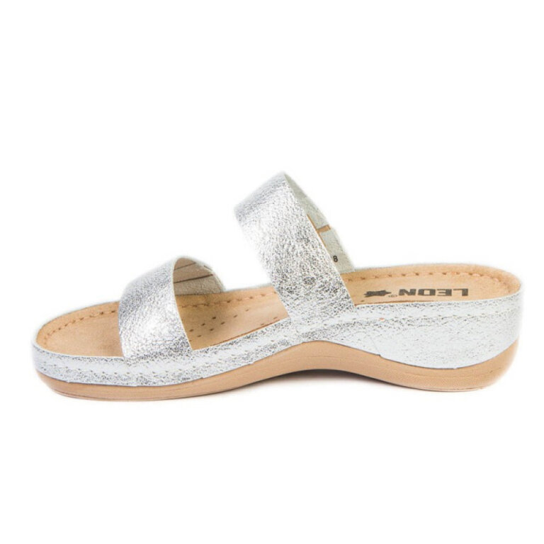Анатомічні босоніжки-сабо Leon 918 сріблясті