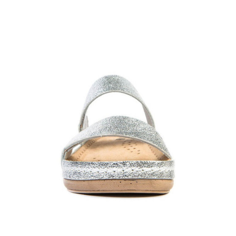 Анатомічні босоніжки-сабо Leon 918 сріблясті