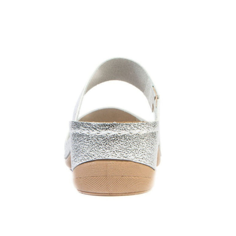 Анатомічні босоніжки-сабо Leon 918 сріблясті