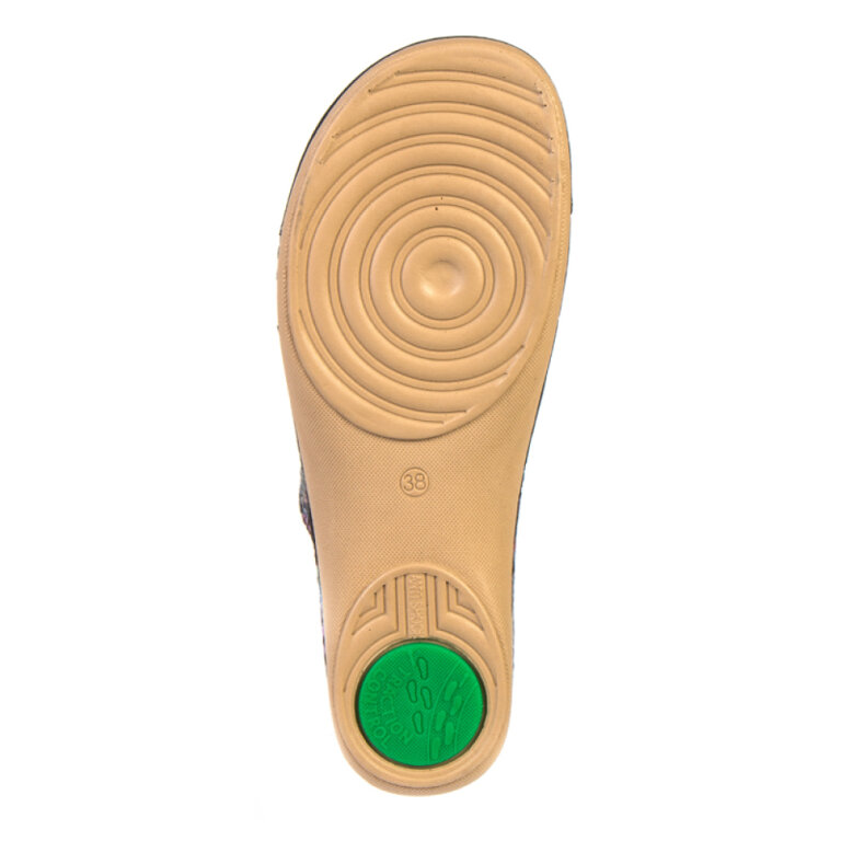 Анатомічні босоніжки-сабо Leon 918 чорний-квіти