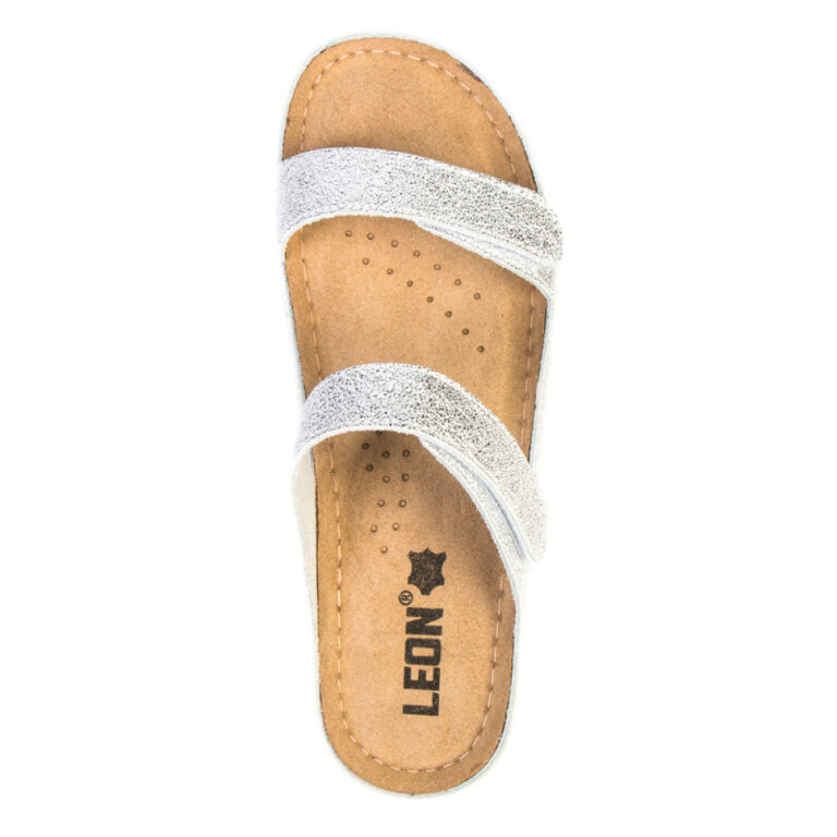 Анатомічні босоніжки-сабо Leon 919 сріблясті