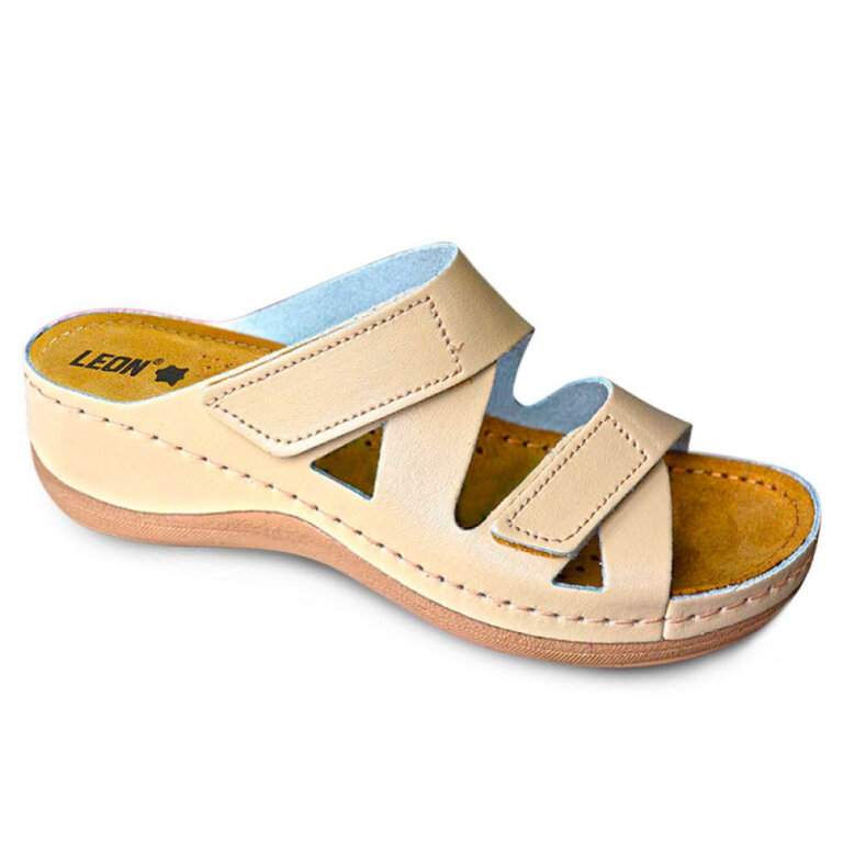 Анатомічні тапочки-сабо Leon 906 бежеві