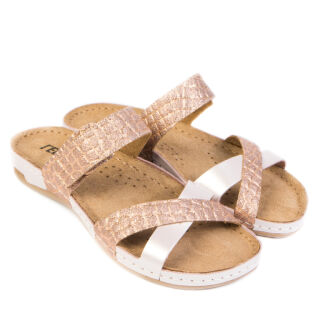 Анатомічні босоніжки-сабо Leon 957 перламутрові