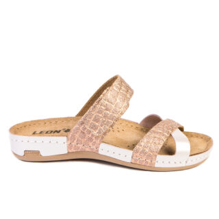 Анатомічні босоніжки-сабо Leon 957 перламутрові
