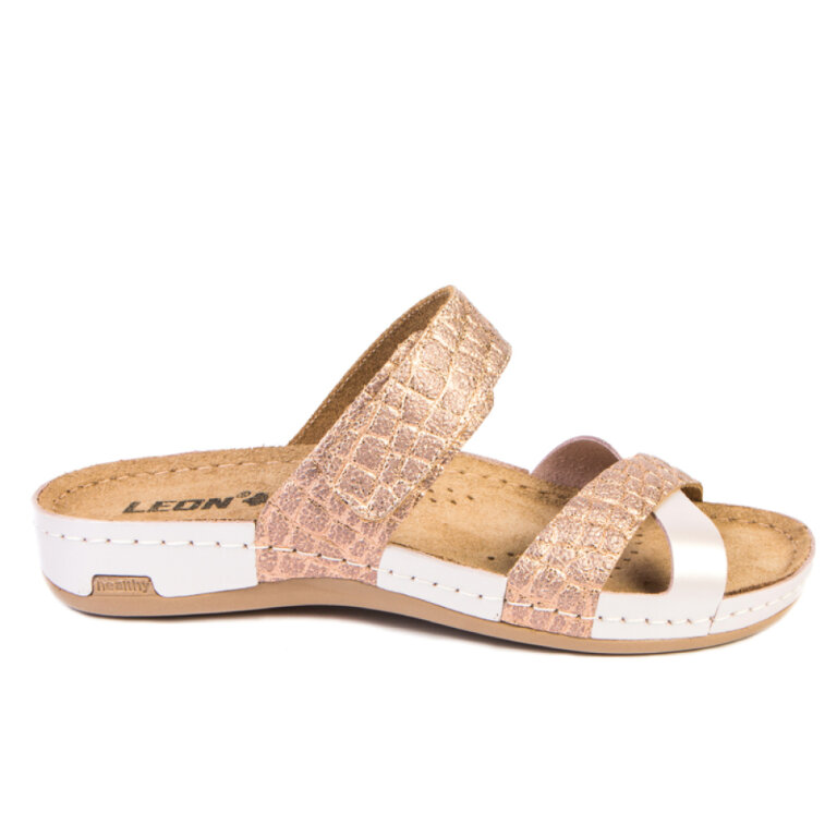 Анатомічні босоніжки-сабо Leon 957 перламутрові
