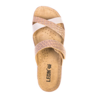 Анатомічні босоніжки-сабо Leon 957 перламутрові