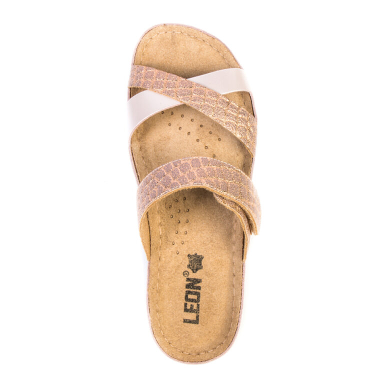 Анатомічні босоніжки-сабо Leon 957 перламутрові