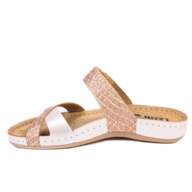 Анатомічні босоніжки-сабо Leon 957 перламутрові