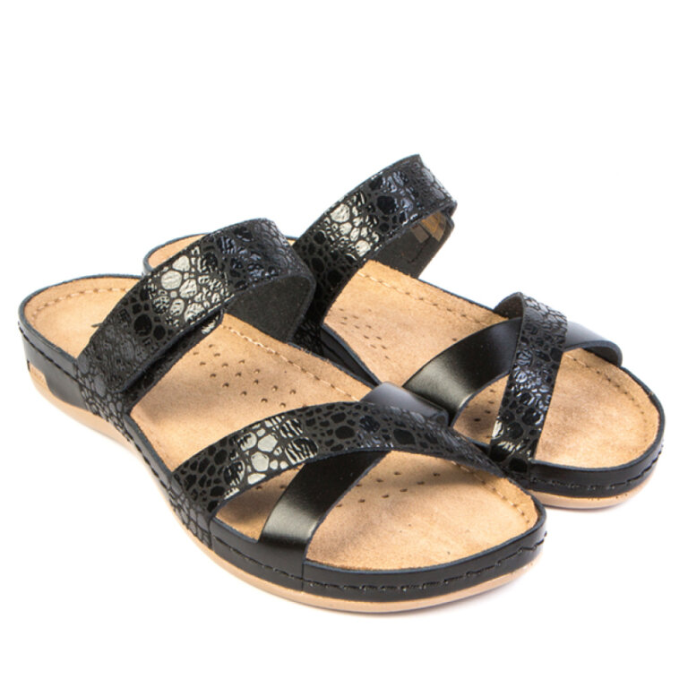 Анатомічні босоніжки-сабо Leon 957 чорні