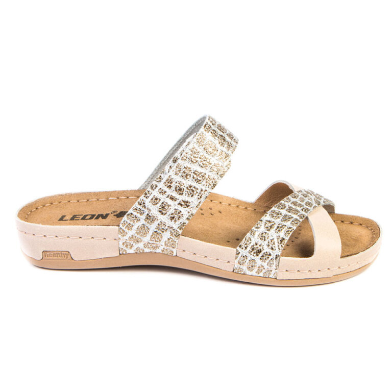 Анатомічні босоніжки-сабо Leon 957 бежеві
