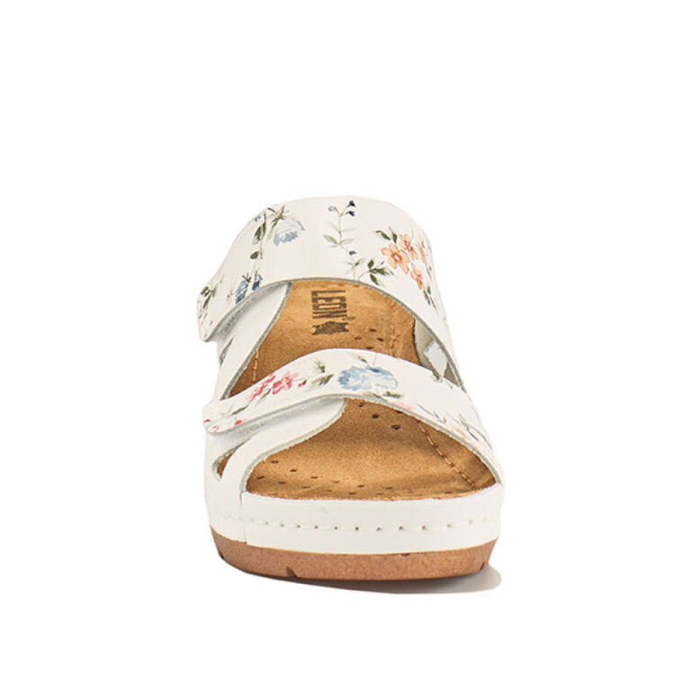 Анатомічні сабо Leon 1004 білий-квіти