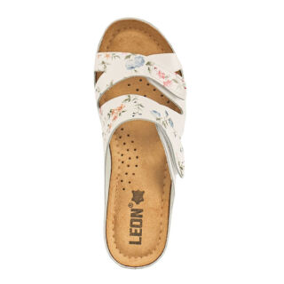 Анатомічні сабо Leon 1004 білий-квіти