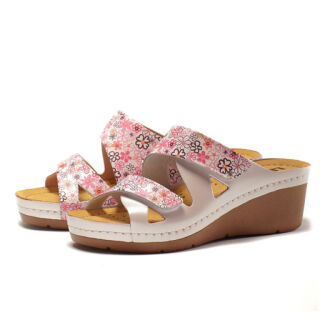 Анатомічні сабо Leon 1004 рожевий-квіти