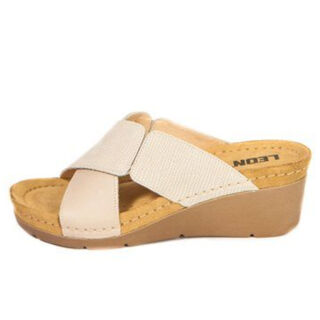 Анатомічні тапочки-сабо Leon 1008 бежеві