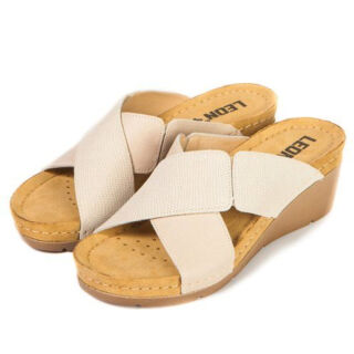 Анатомічні тапочки-сабо Leon 1008 бежеві