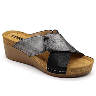 Анатомічні тапочки-сабо Leon 1008 чорні