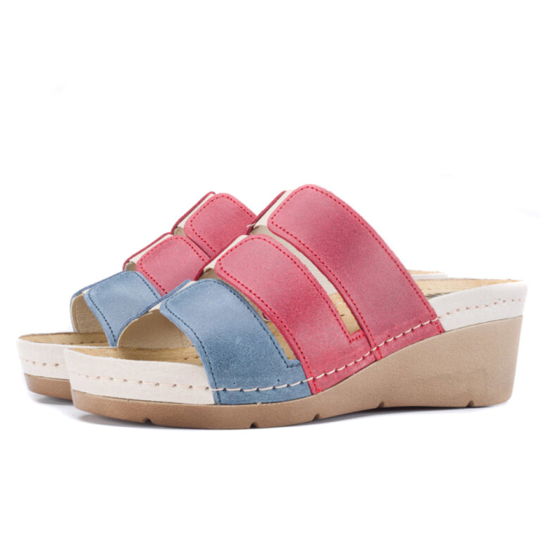 Анатомічні тапочки-сабо Leon 1009 синьо-рожеві