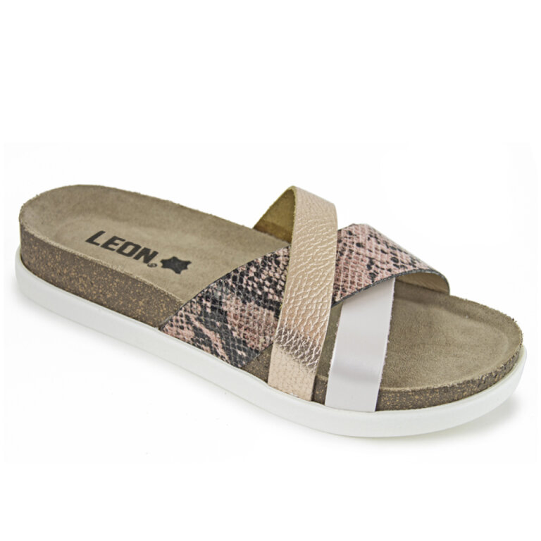 Анатомічні сабо Leon 1201 рожевий/змія