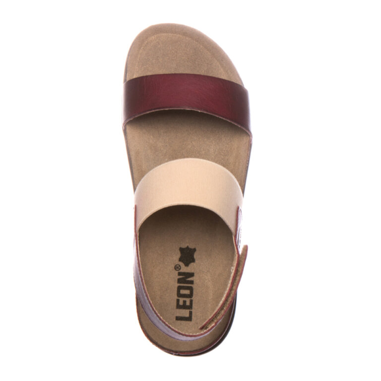 Анатомічні босоніжки Leon 1253 бордові