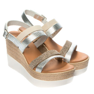 Анатомічні босоніжки-сабо Leon 1301 сріблясті