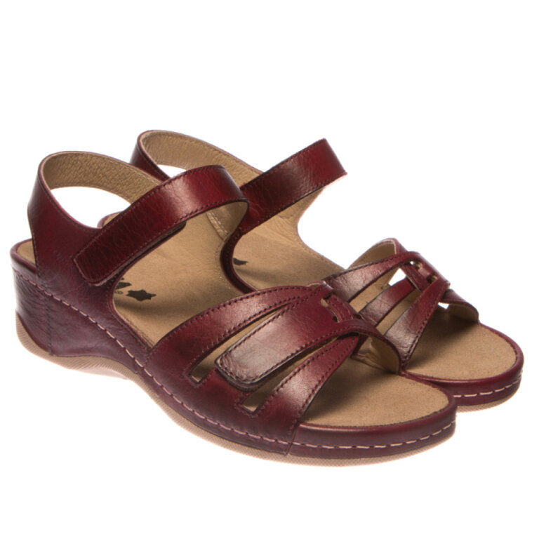 Анатомічні босоніжки Leon 2021 бордові