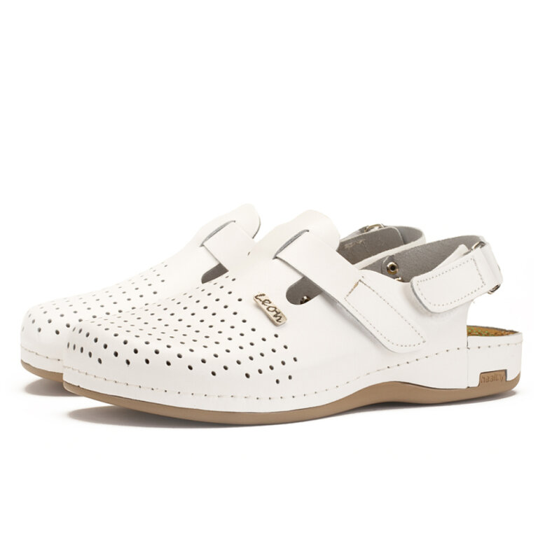 Анатомічні тапочки-сабо чоловічі Leon 701М білі