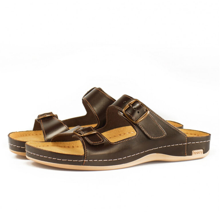 Анатомічні тапочки-сабо чоловічі Leon 702М коричневі