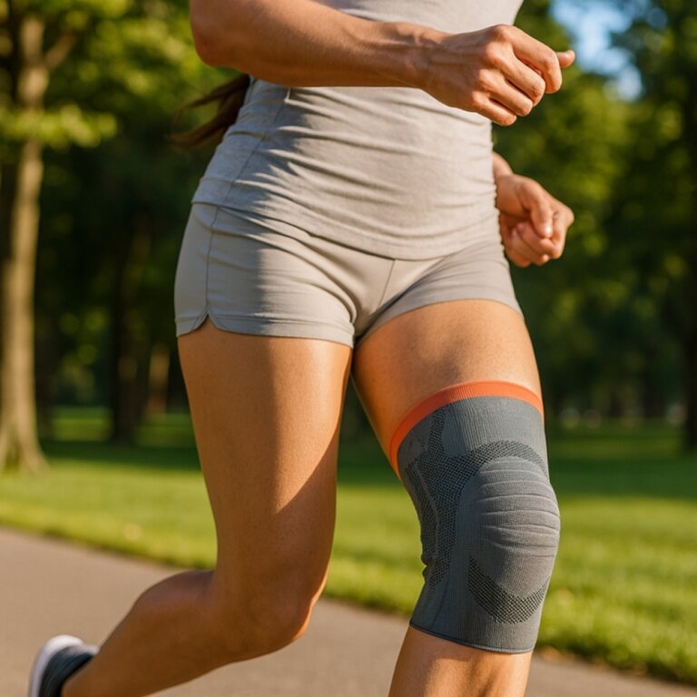 Эластичный бандаж на колено Thuasne 0354 (Тюан 0354), наколенник при повреждении связок, при при болях в коленях, спортивный бандаж для бега, с ребрами жесткости