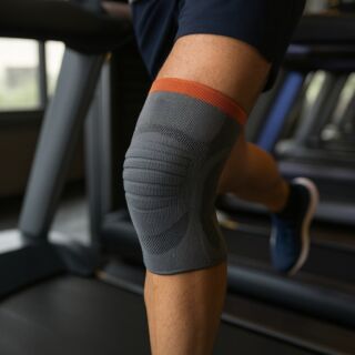 Эластичный бандаж на колено Thuasne 0354 (Тюан 0354), наколенник при повреждении связок, при при болях в коленях, спортивный бандаж для бега, с ребрами жесткости