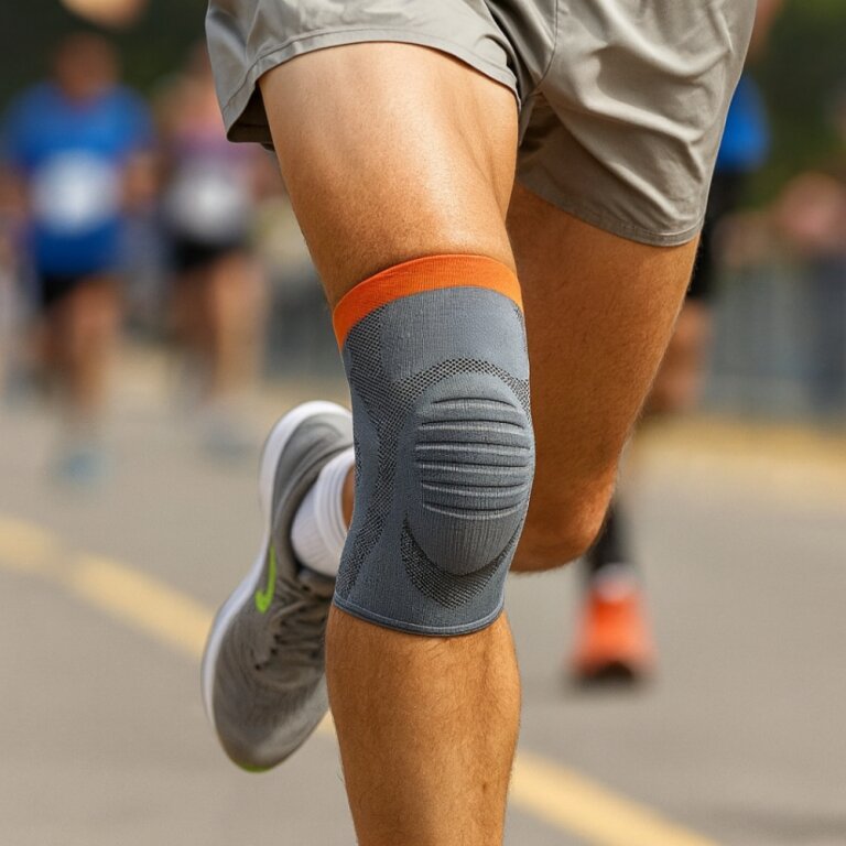 Эластичный бандаж на колено Thuasne 0354 (Тюан 0354), наколенник при повреждении связок, при при болях в коленях, спортивный бандаж для бега, с ребрами жесткости