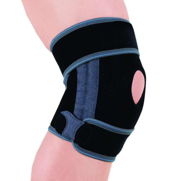 Короткий роз'ємний наколінник з силіконовим кільцем і спіральними ребрами Ortop ES-7A91