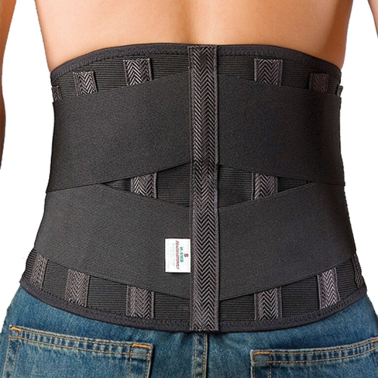 Корсет противорадикулитный Реабилитимед Индустри И-6М-В c 6 ребрами, плотный, черный