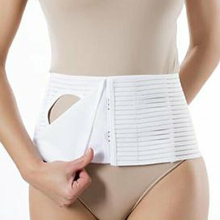 Бандаж абдомінальний Pani Teresa PT 0106 з отвором для стоми, 16см