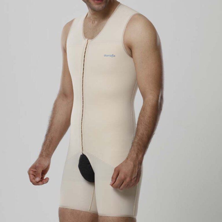 Компресійний боді для чоловіків Aurafix LC-1710 з шортами бежевий