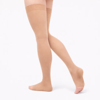 Компресійні панчохи Aurafix AV-113 відкритий носок, 3 клас, бежеві