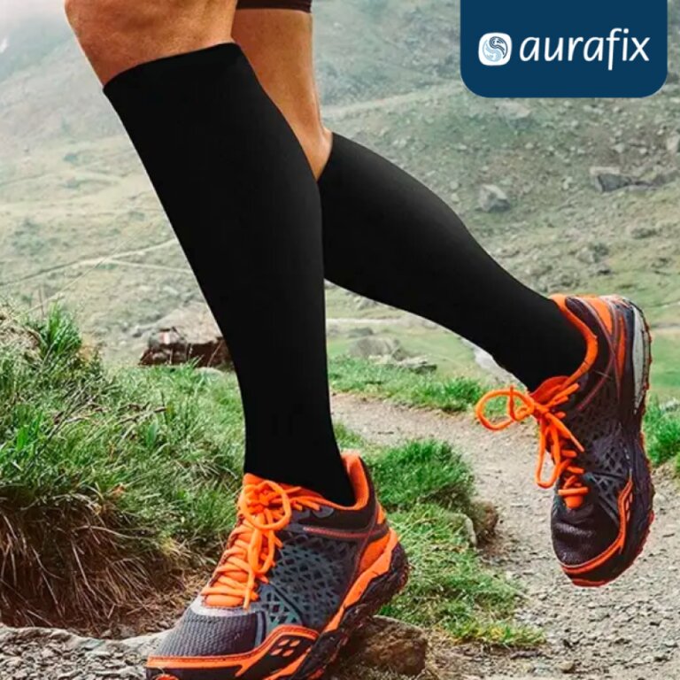 Компресійні гольфи Aurafix AV-100, 1 клас, з відкритим носком, чорні