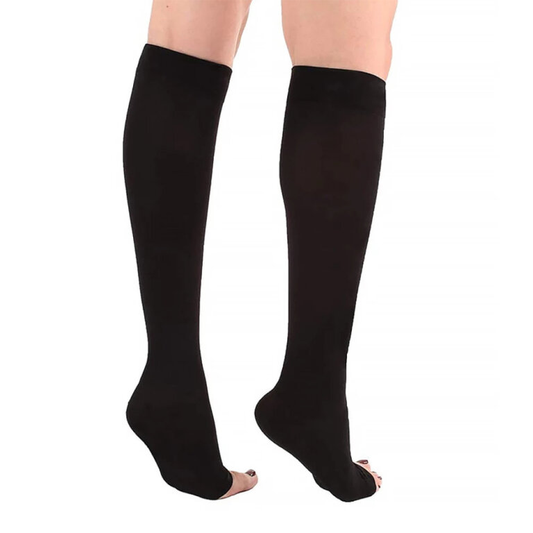 Компресійні гольфи Aurafix AV-100, 1 клас, з відкритим носком, чорні