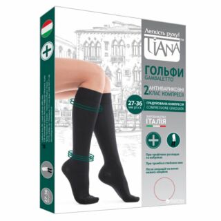 Гольфи антиварикозні компресійні Tiana 930, 27-36 мм рт.ст., 340 DEN, чорні