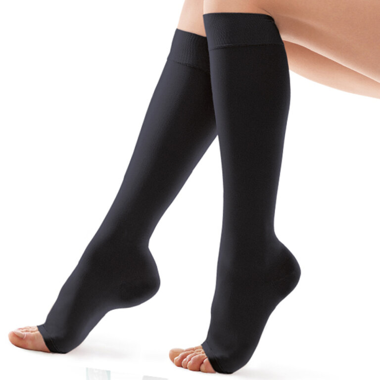 Гольфи антиварикозні компресійні з відкритим носком Tiana 932, 27-36 мм рт.ст., 340 DEN чорні