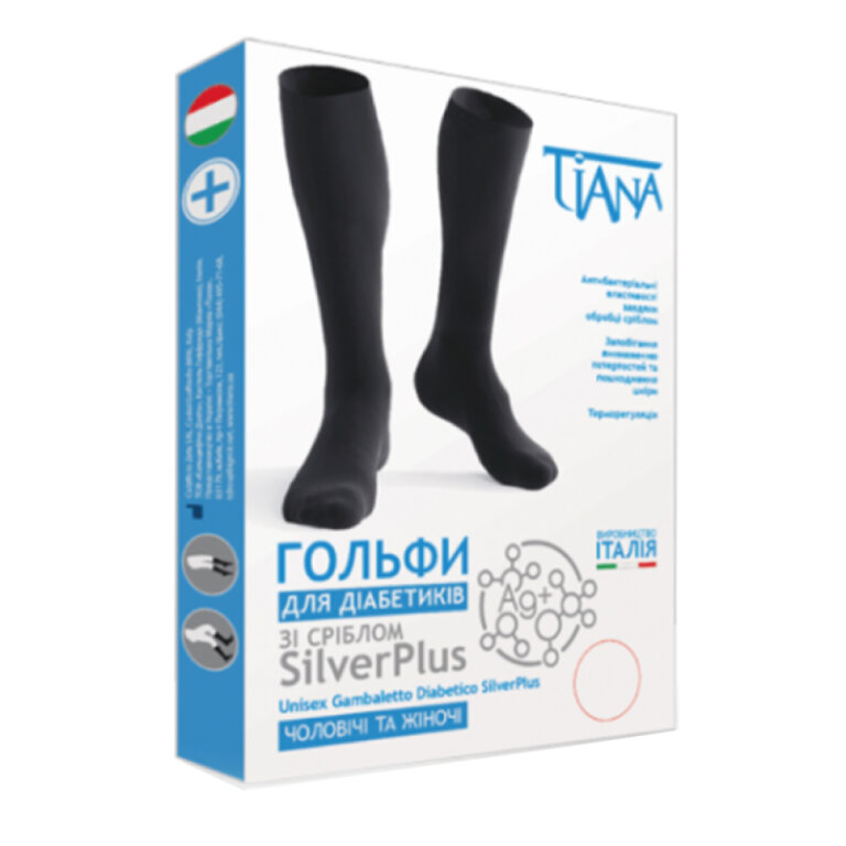Гольфи для діабетиків зі сріблом Tiana 735 SilverPlus чорні