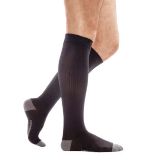 Гольфи антиварикозні компресійні для спорту Tiana 760 Skin Logo, 18-21 мм рт.ст., чорно-сірі